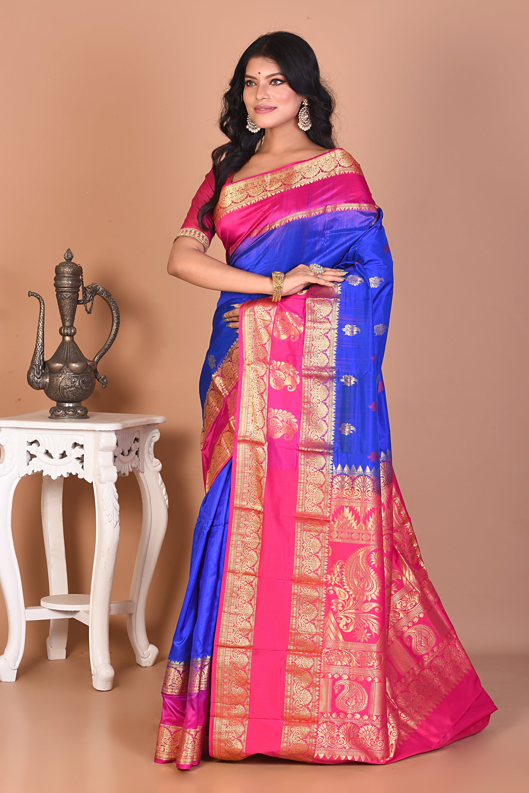 Gorgeous Royal Blue Kanjivaram Saree - Keya Seth Exclusive