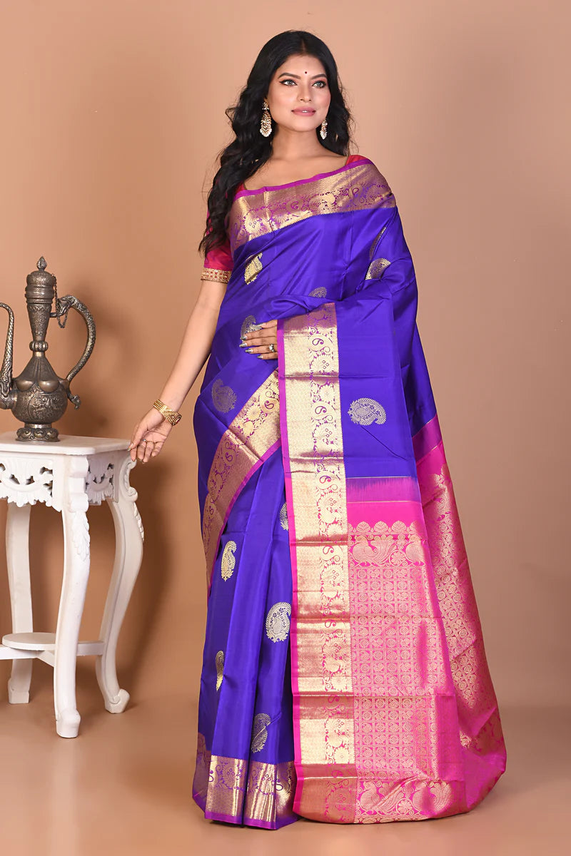 Gorgeous Violet Kanjivaram Saree - Keya Seth Exclusive