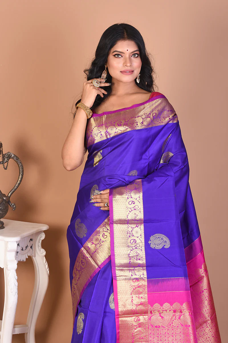 Gorgeous Violet Kanjivaram Saree - Keya Seth Exclusive