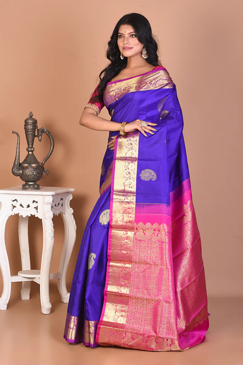 Gorgeous Violet Kanjivaram Saree - Keya Seth Exclusive