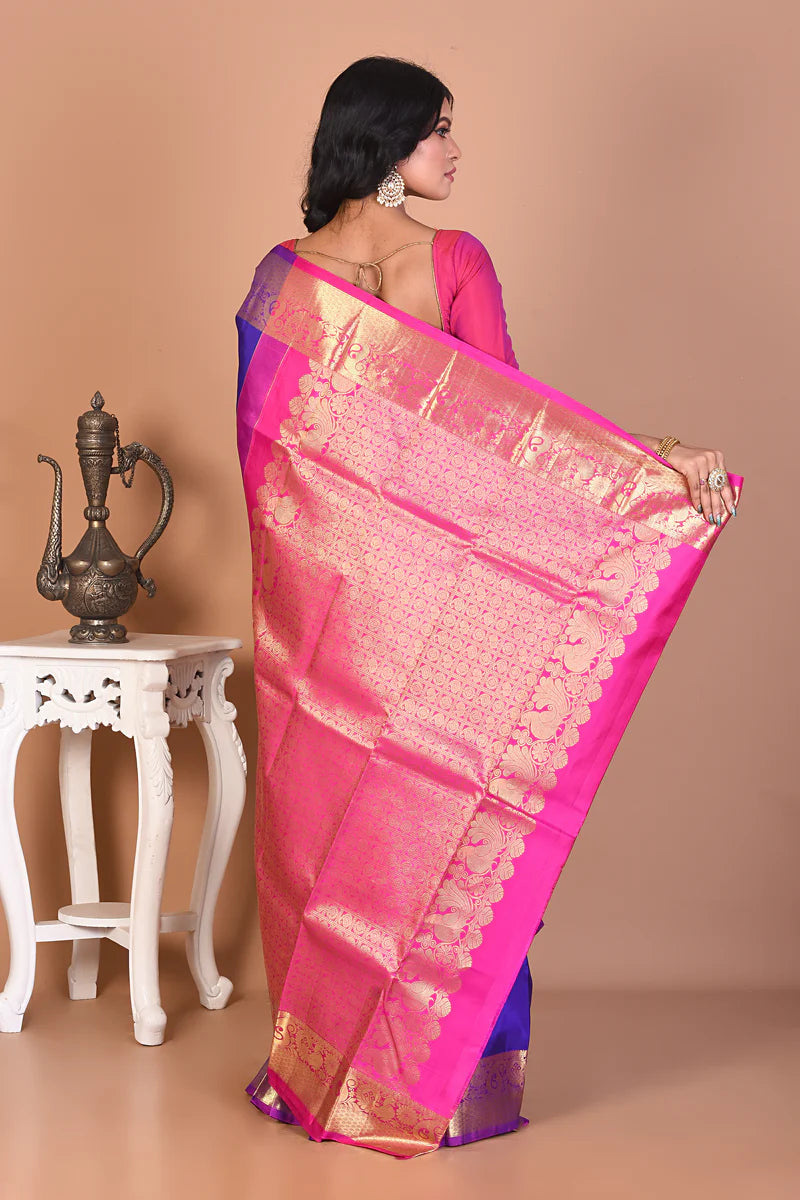Gorgeous Violet Kanjivaram Saree - Keya Seth Exclusive