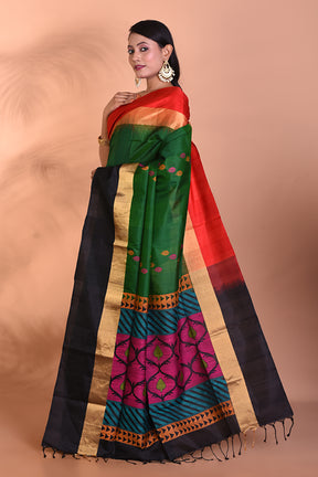 Pure Green Katan Silk Saree - Keya Seth Exclusive