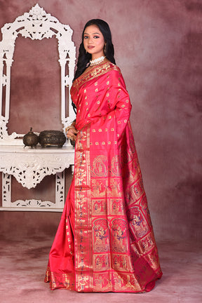 Elegant Pink Pure Baluchari Saree - Keya Seth Exclusive