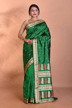 Pure Green Assam Silk Saree - Keya Seth Exclusive