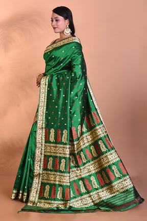 Pure Green Assam Silk Saree - Keya Seth Exclusive