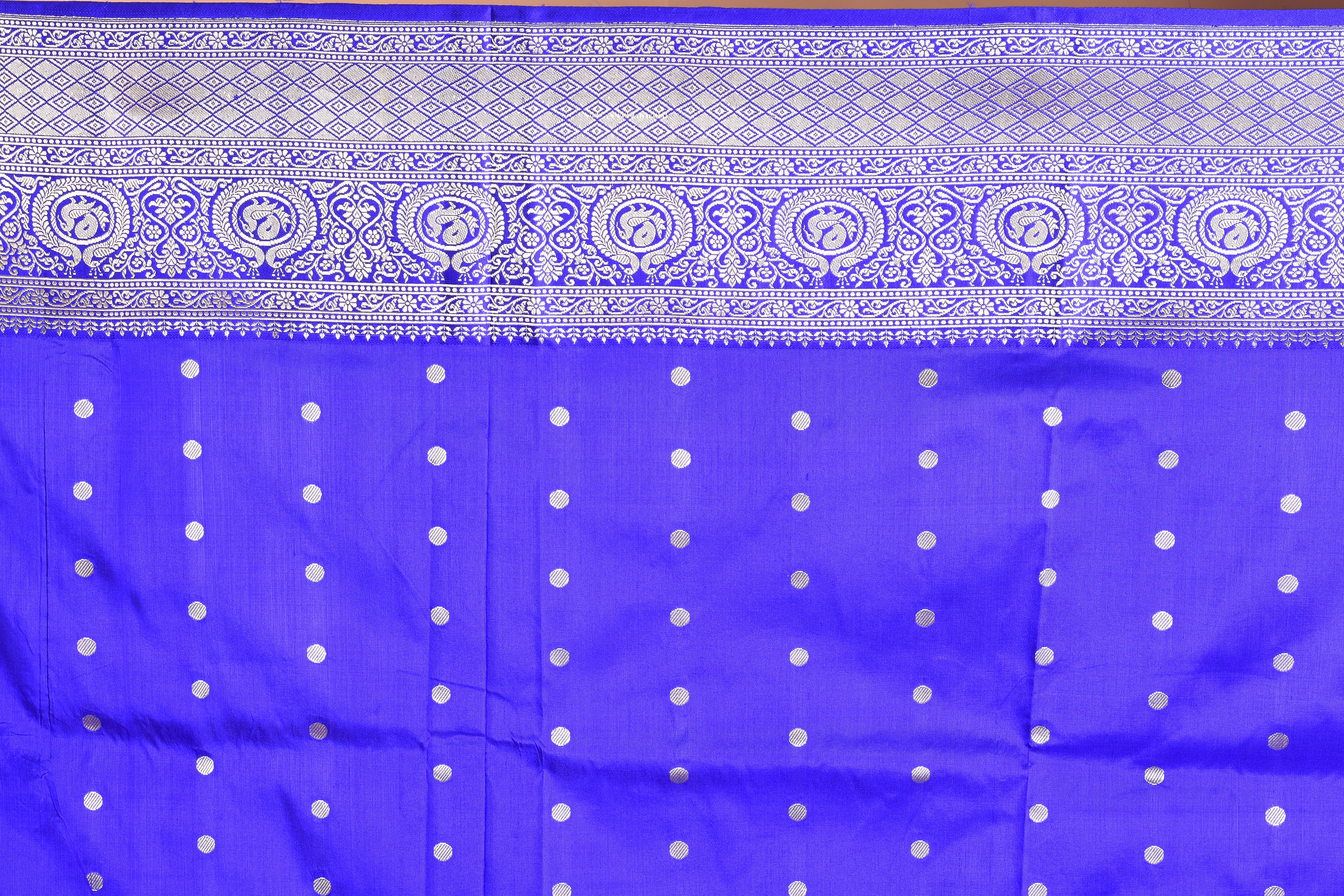 Pure Blue Katan Silk Saree - Keya Seth Exclusive