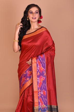 Red Fancy Blended Silk Saree with Blouse Piece - Keya Seth Exclusive