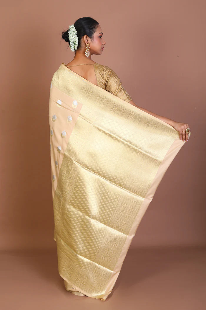 Offwhite Blended Silk Saree - Keya Seth Exclusive