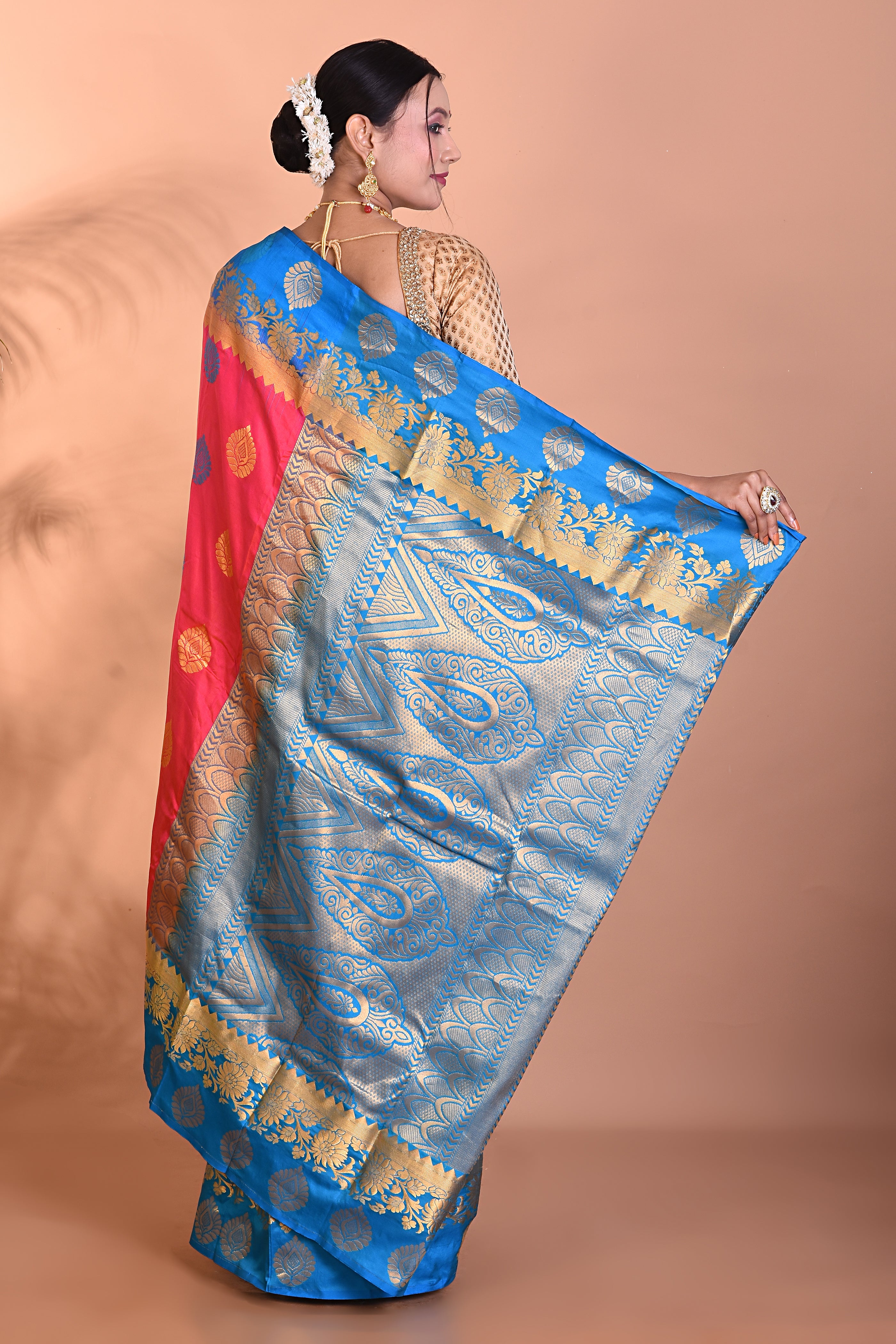 Gorgeous Pink Dual Tone Kanjivaram Saree - Keya Seth Exclusive