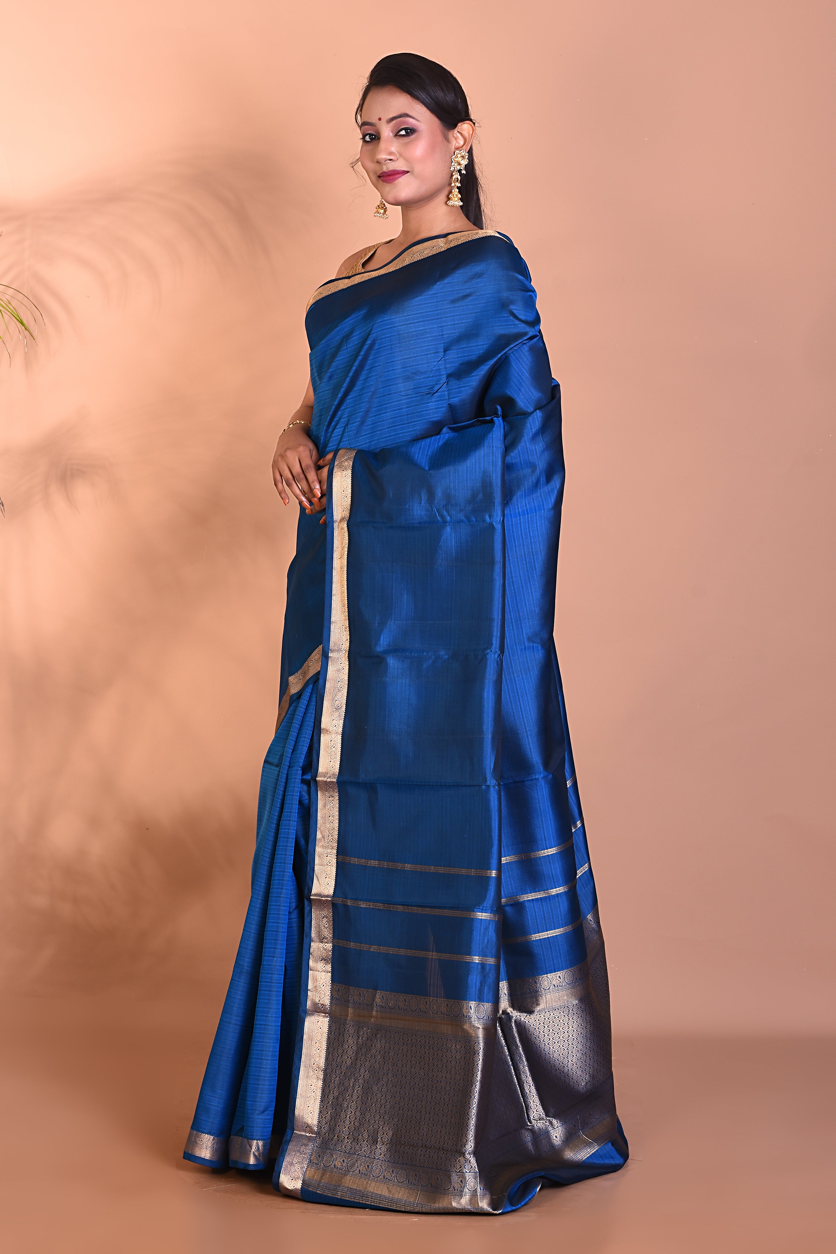 Elegant Deep Blue Pure Kanjivaram Saree - Keya Seth Exclusive