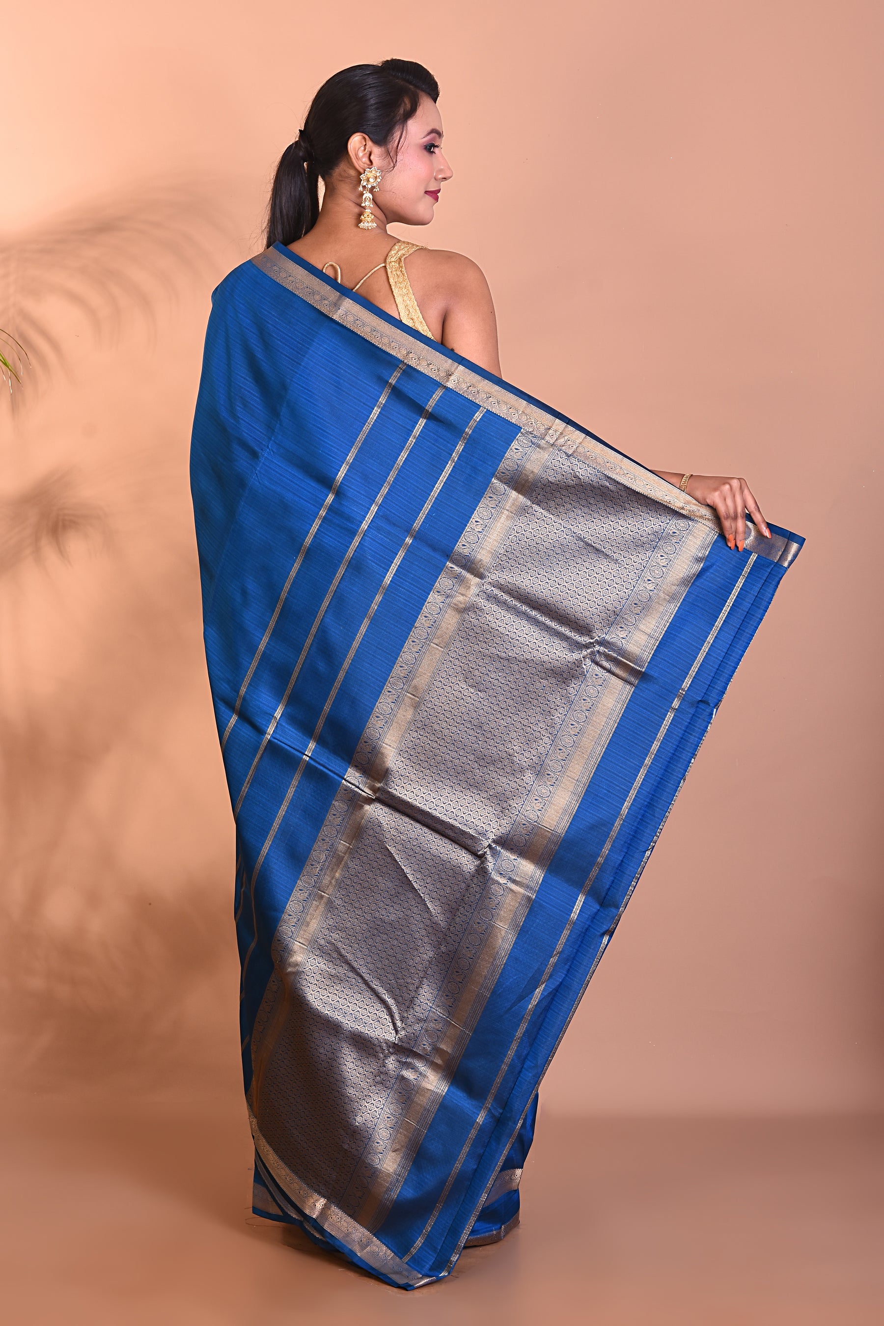 Elegant Deep Blue Pure Kanjivaram Saree - Keya Seth Exclusive