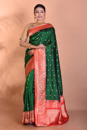 Green Pure Katan Silk Saree - Keya Seth Exclusive