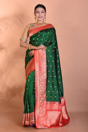 Green Pure Katan Silk Saree - Keya Seth Exclusive