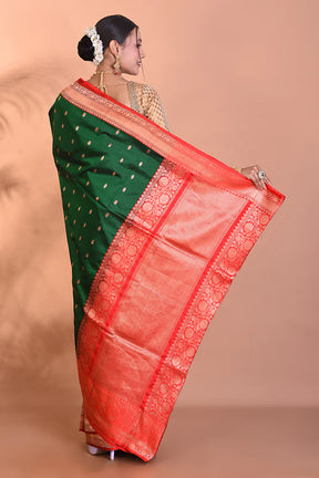 Green Pure Katan Silk Saree - Keya Seth Exclusive