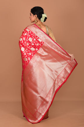 Pink Semi Katan Saree - Keya Seth Exclusive