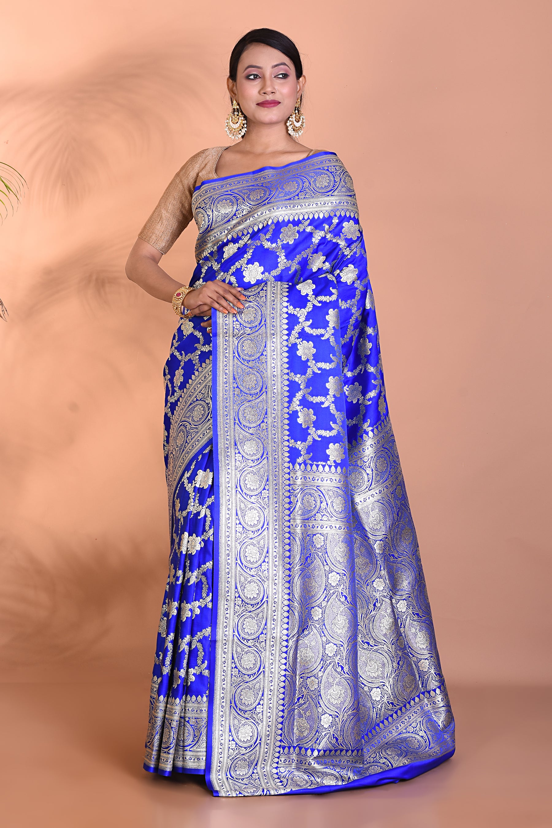 Royal Blue Banarasi Saree - Keya Seth Exclusive