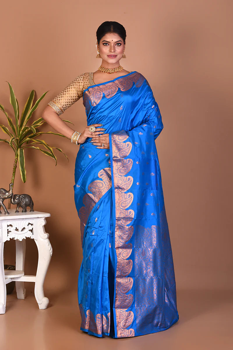 Blue Pure Kanjivaram Saree - Keya Seth Exclusive