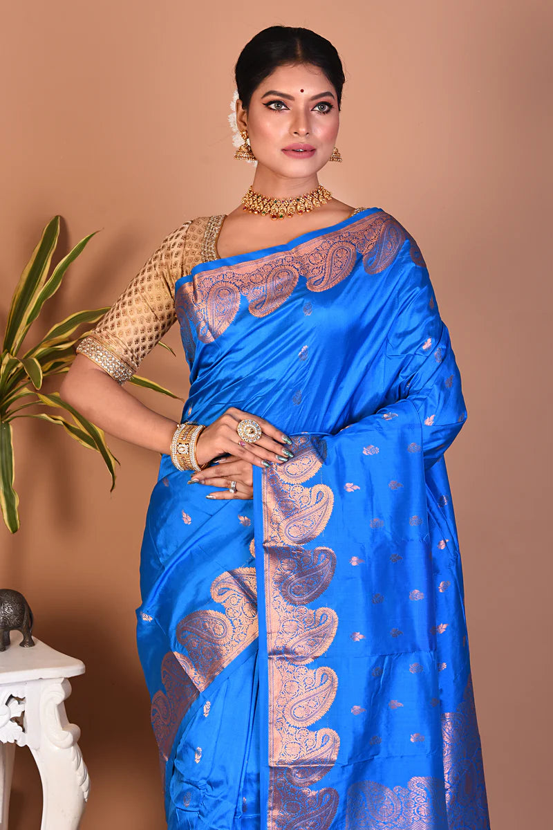 Blue Pure Kanjivaram Saree - Keya Seth Exclusive