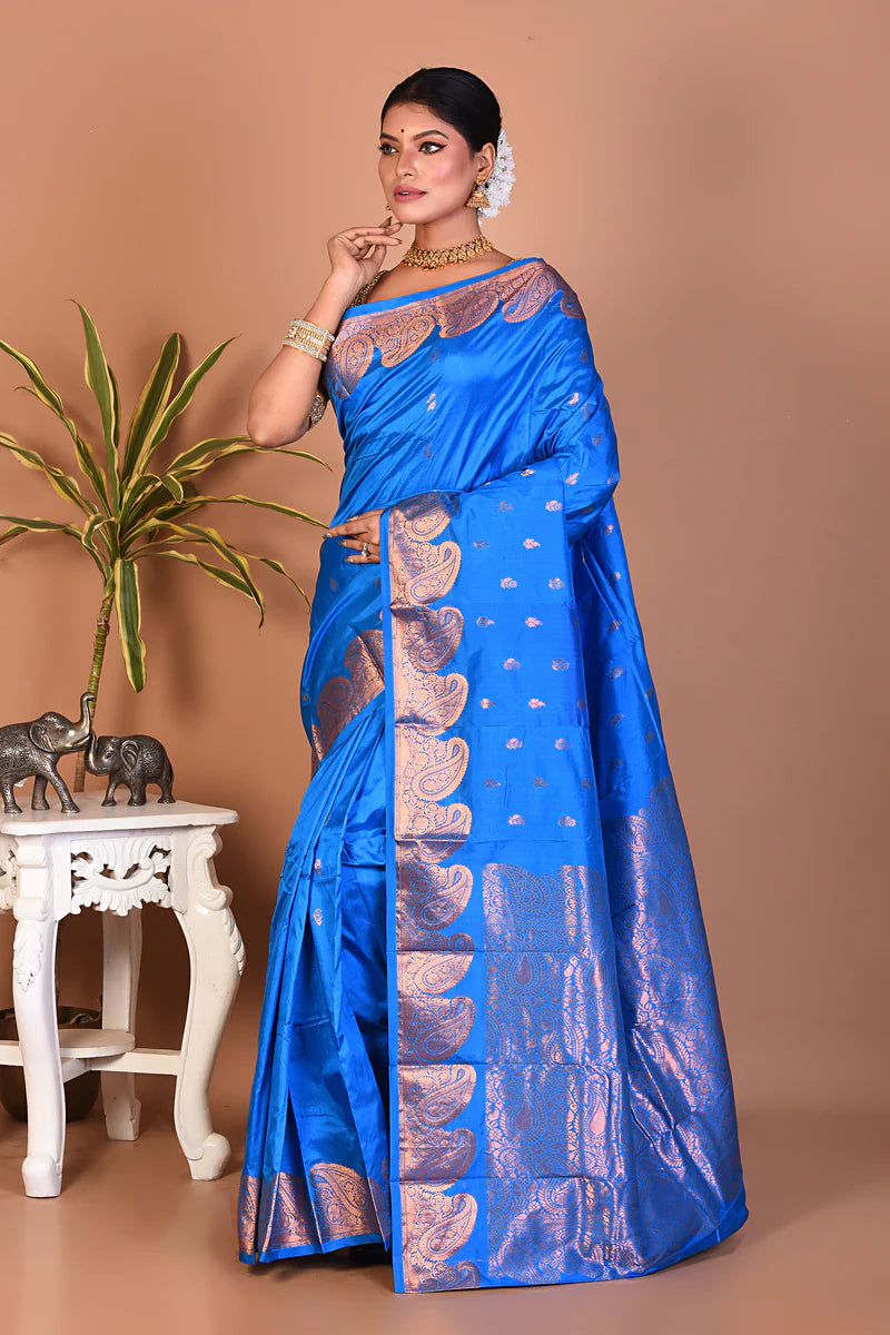 Blue Pure Kanjivaram Saree - Keya Seth Exclusive