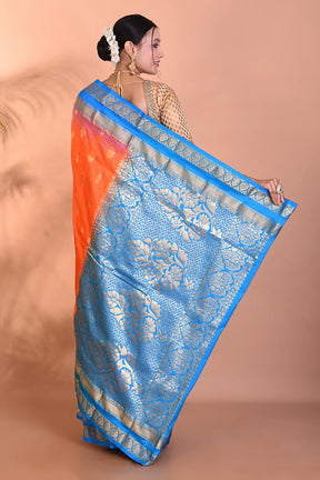 Gorgeous Orange Kanjivaram Saree - Keya Seth Exclusive