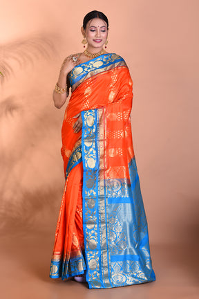 Gorgeous Orange Kanjivaram Saree - Keya Seth Exclusive