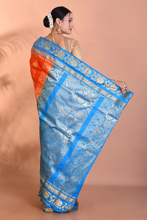 Gorgeous Orange Kanjivaram Saree - Keya Seth Exclusive