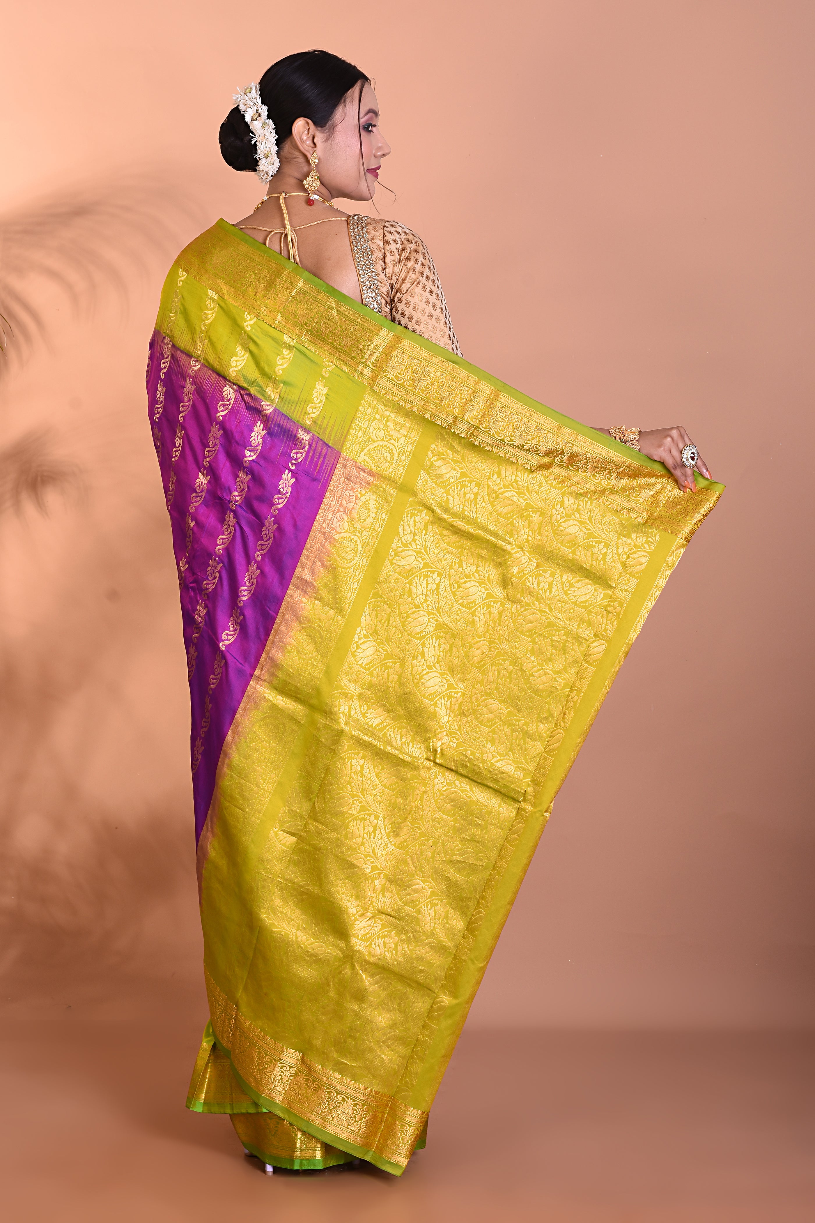 Gorgeous Violet Kanjivaram Saree - Keya Seth Exclusive