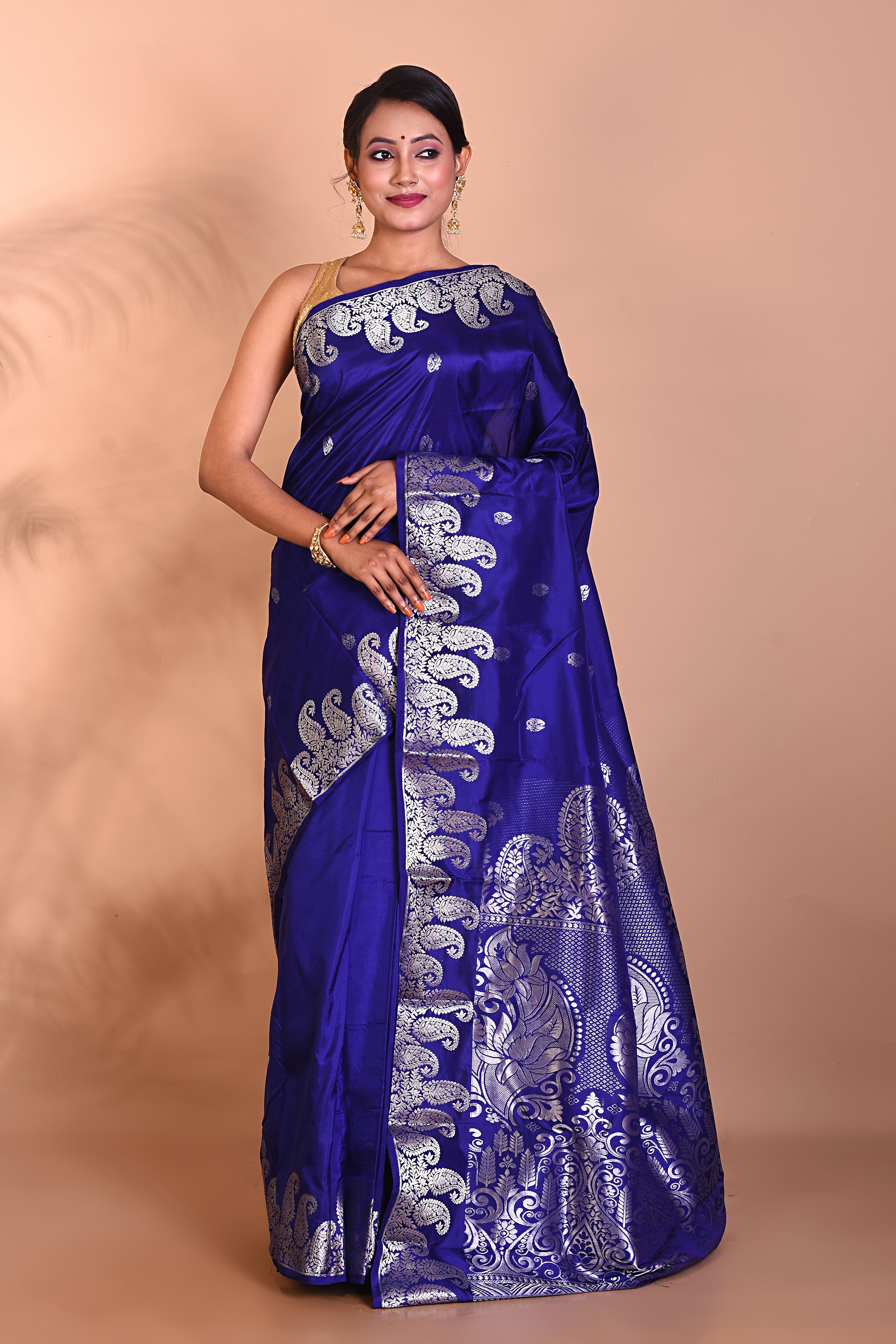 Elegant Navy Blue Pure Kanjivaram Saree - Keya Seth Exclusive