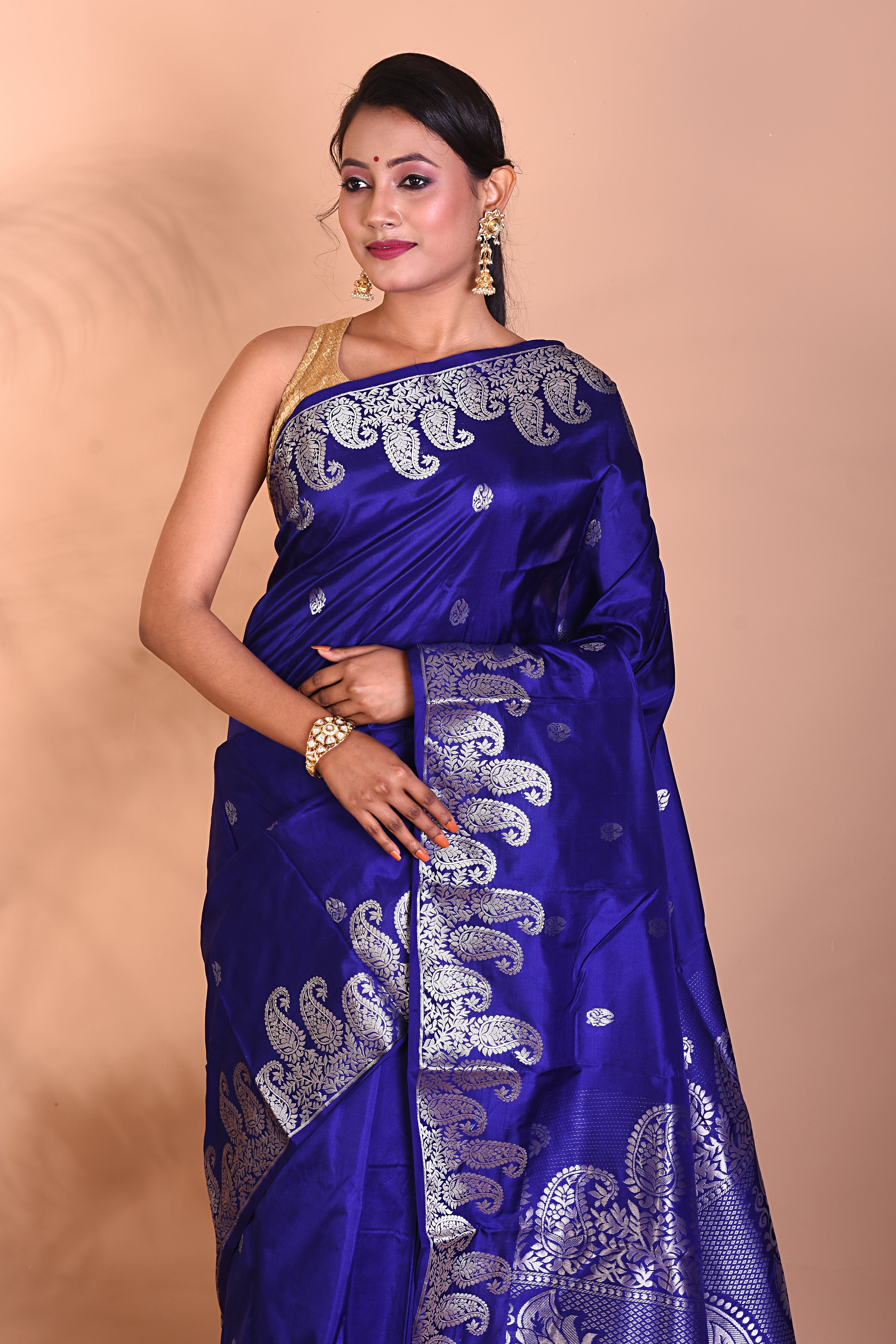 Elegant Navy Blue Pure Kanjivaram Saree - Keya Seth Exclusive