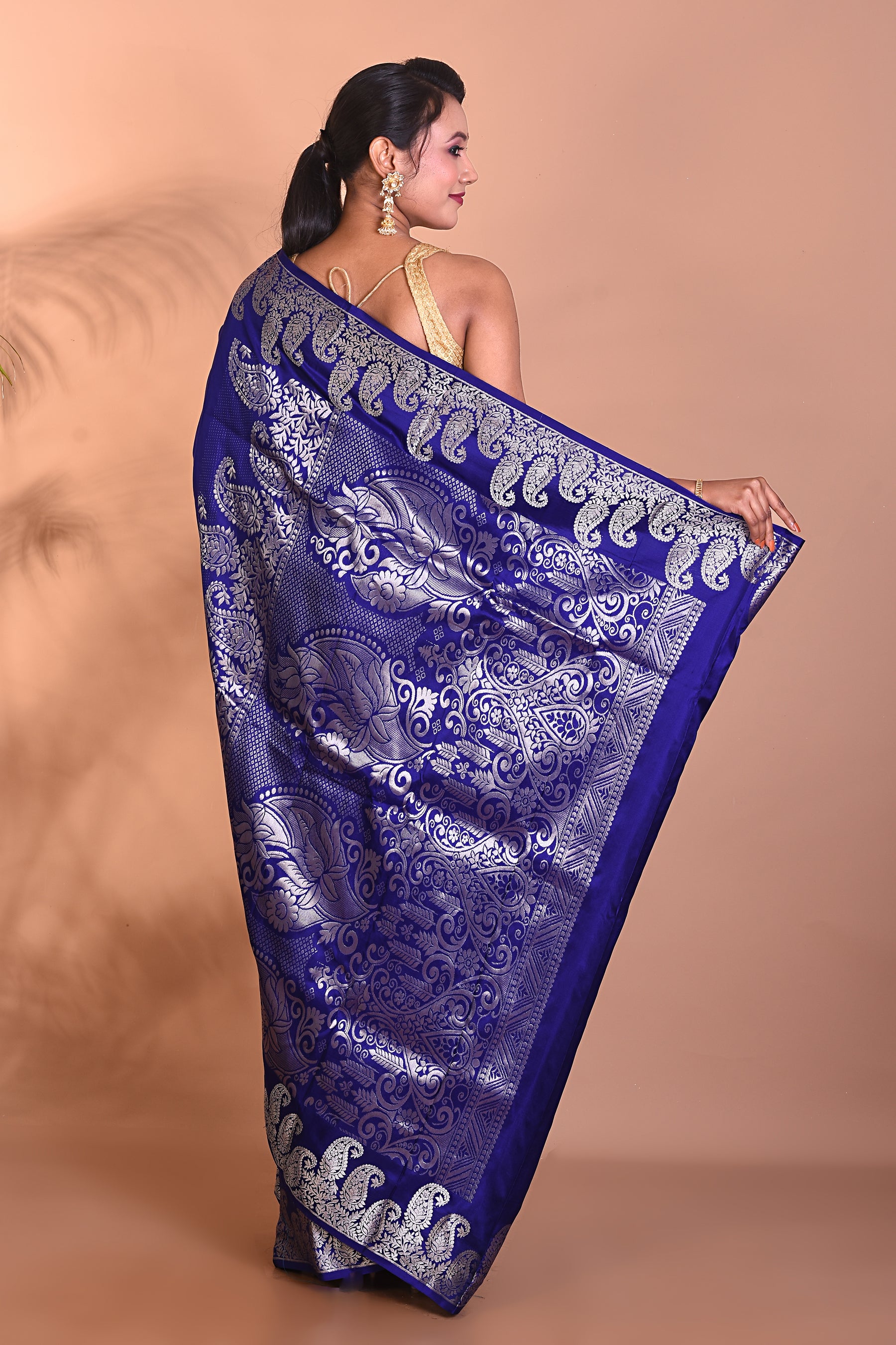 Elegant Navy Blue Pure Kanjivaram Saree - Keya Seth Exclusive