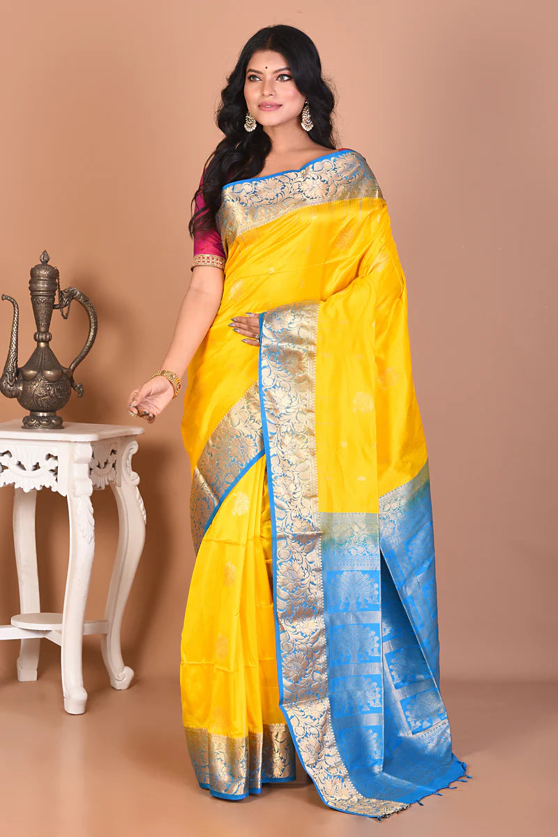 Gorgeous Yellow Kanjivaram Saree - Keya Seth Exclusive