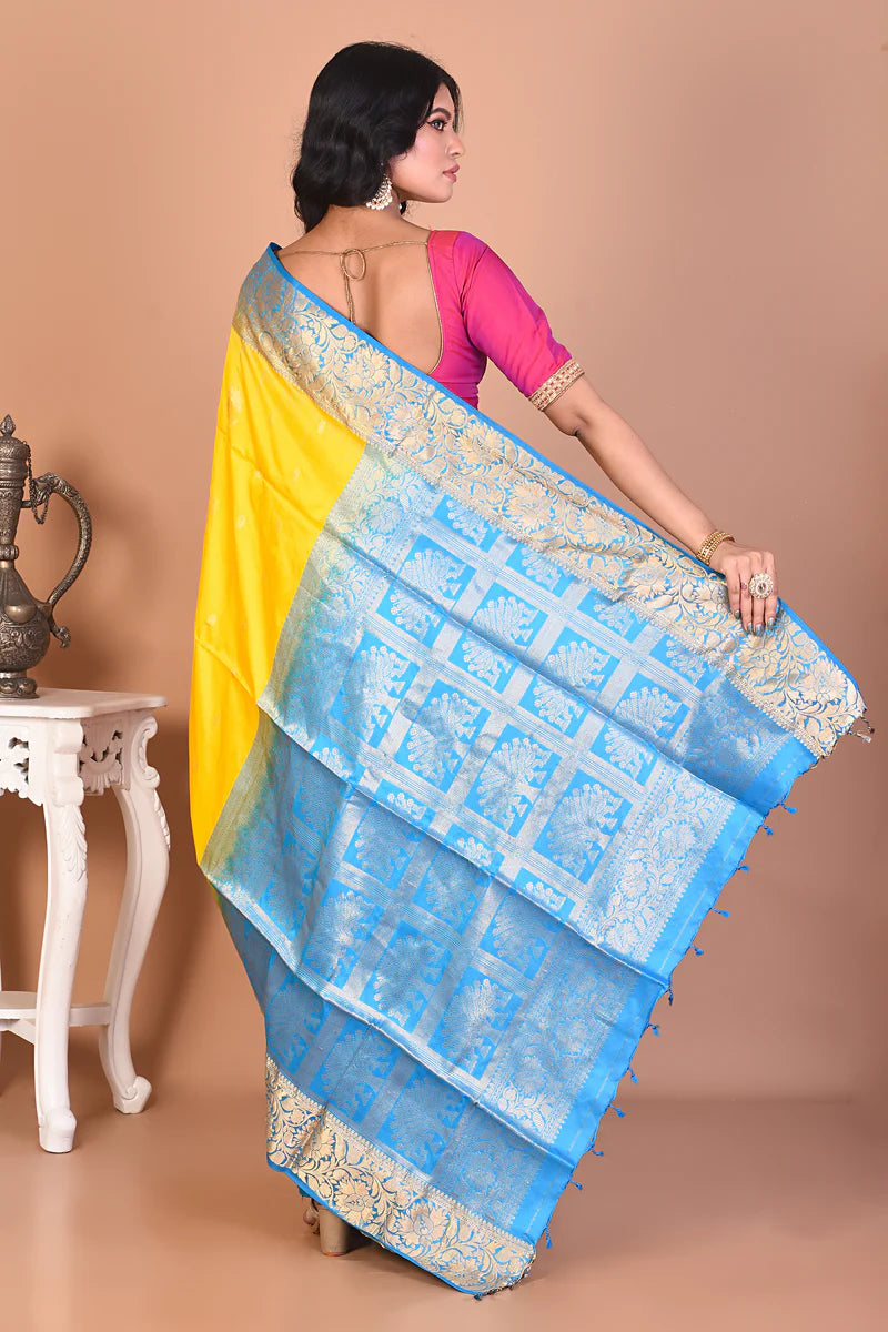 Gorgeous Yellow Kanjivaram Saree - Keya Seth Exclusive