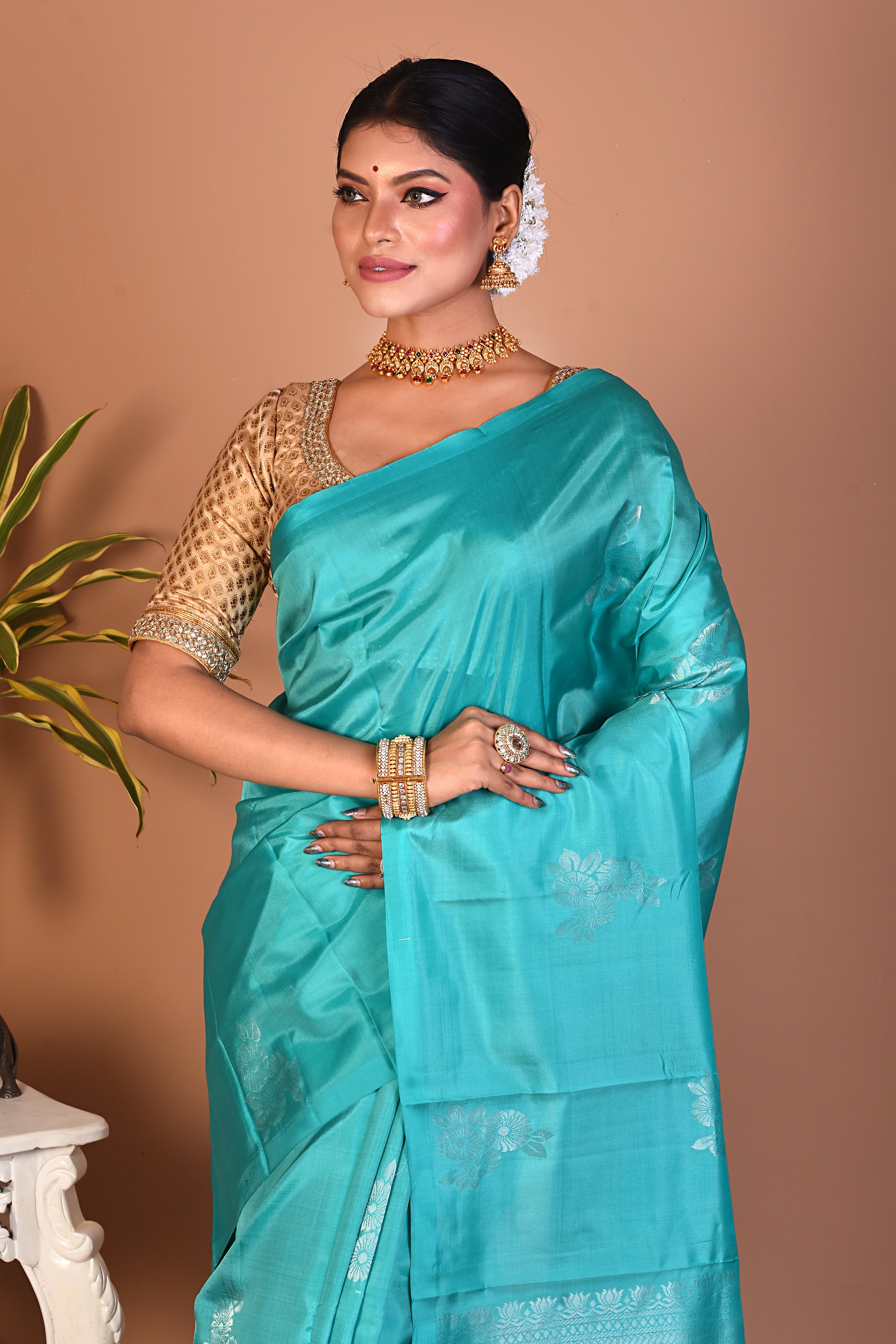 Gorgeous Light Green Kanjivaram Saree - Keya Seth Exclusive