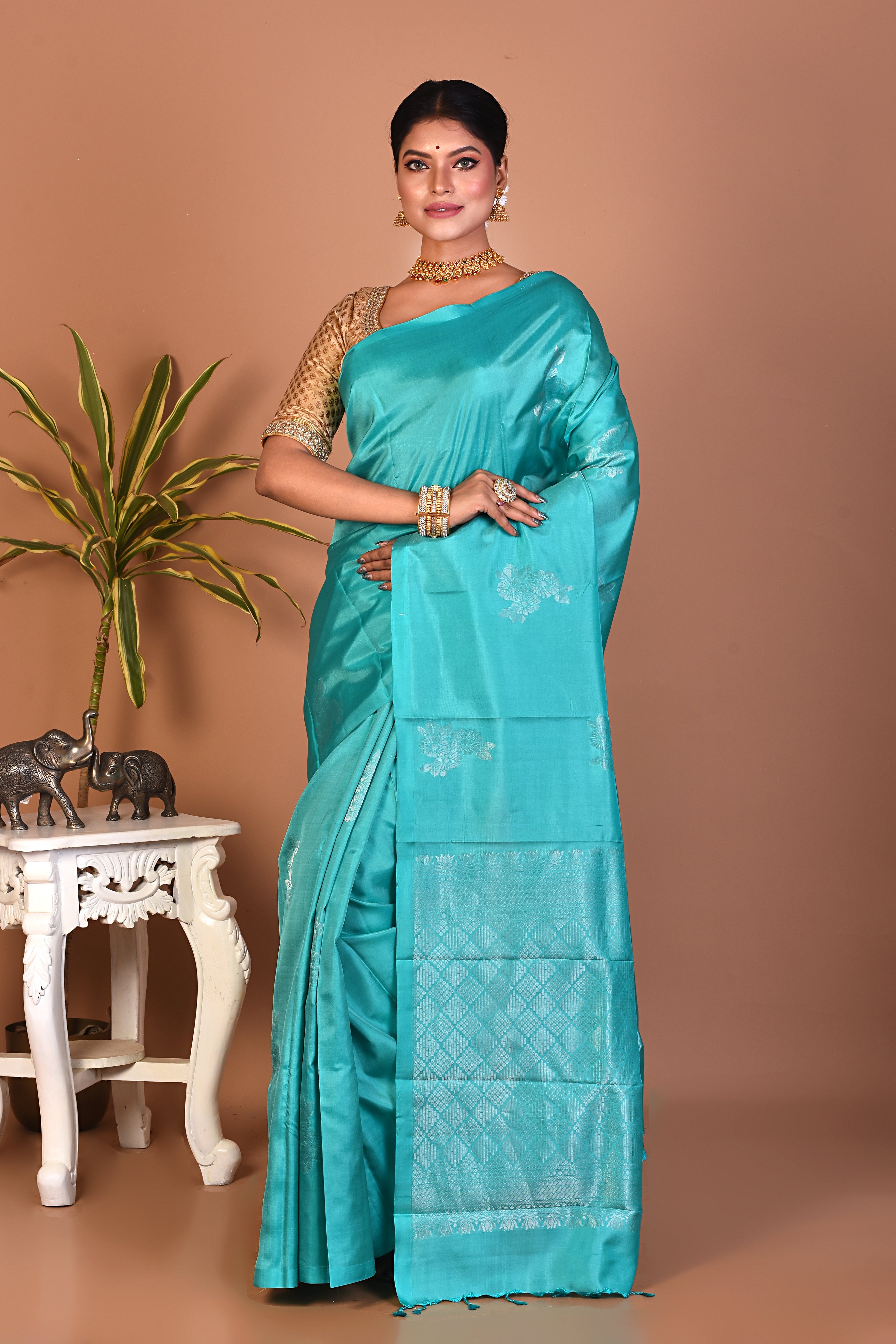 Gorgeous Light Green Kanjivaram Saree - Keya Seth Exclusive