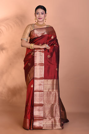 Elegant Maroon Kanjivaram Saree - Keya Seth Exclusive