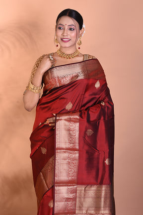 Elegant Maroon Kanjivaram Saree - Keya Seth Exclusive