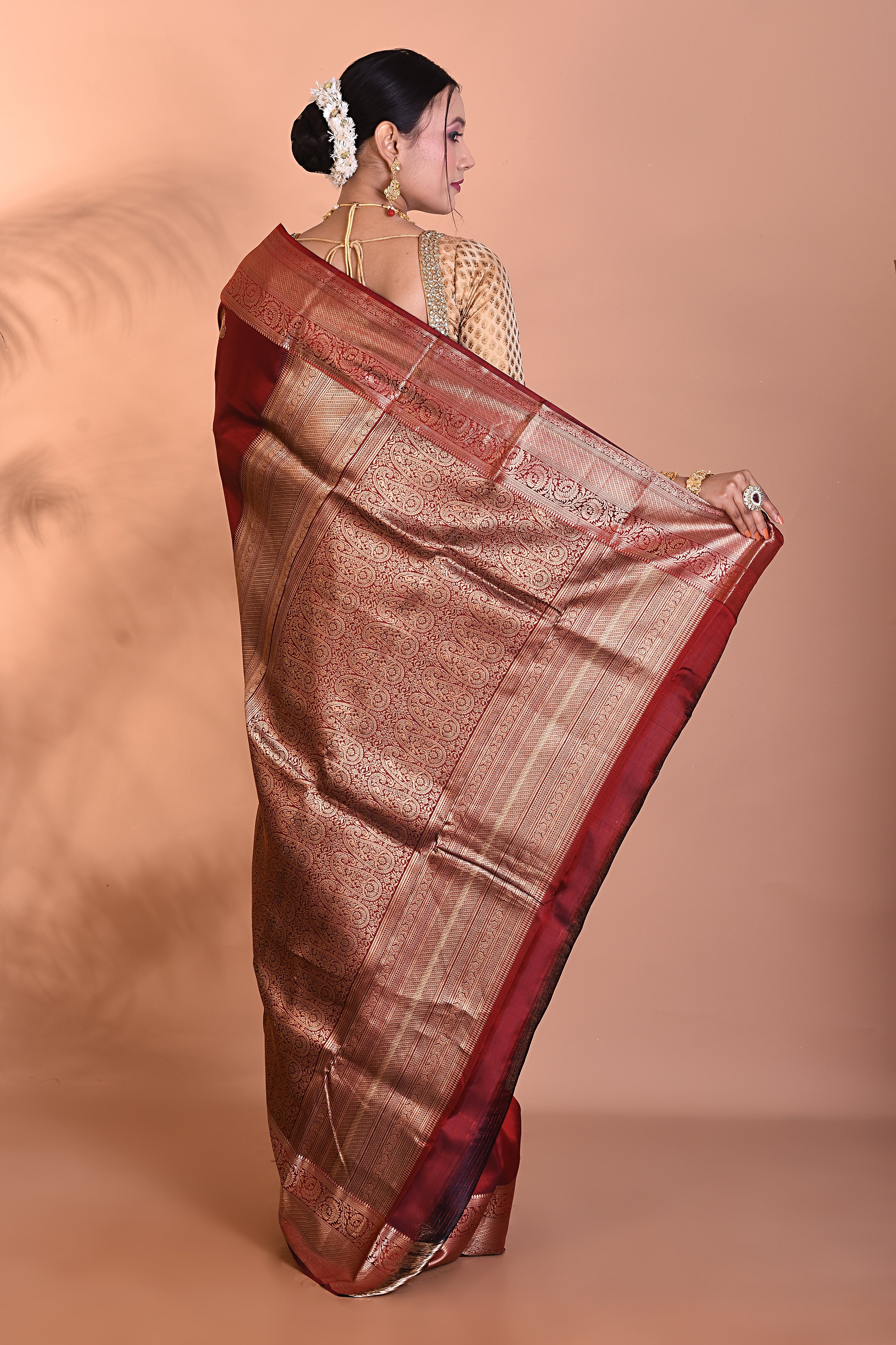 Elegant Maroon Kanjivaram Saree - Keya Seth Exclusive