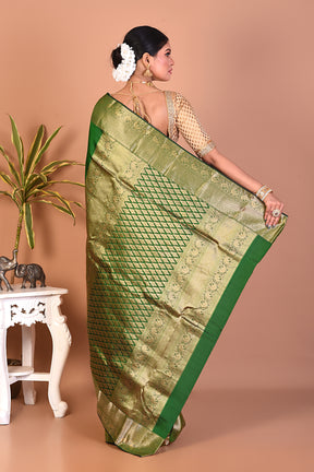 Forest Green Pure Kanjivaram Saree - Keya Seth Exclusive