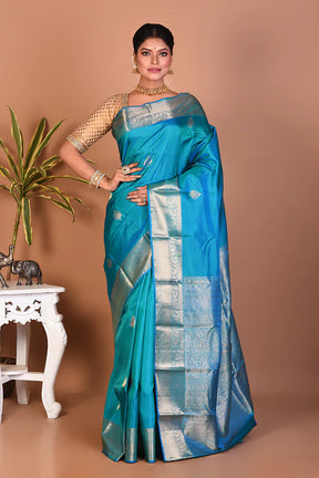 Sky Blue Pure Kanjivaram Saree - Keya Seth Exclusive