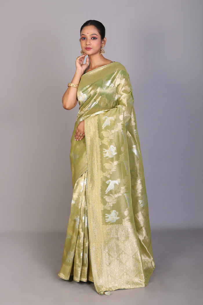 Green Tissue Saree - Keya Seth Exclusive