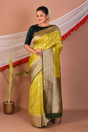 Green Blended Khaddi Saree - Keya Seth Exclusive