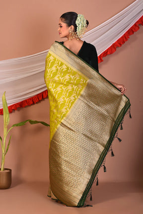 Green Blended Khaddi Saree - Keya Seth Exclusive