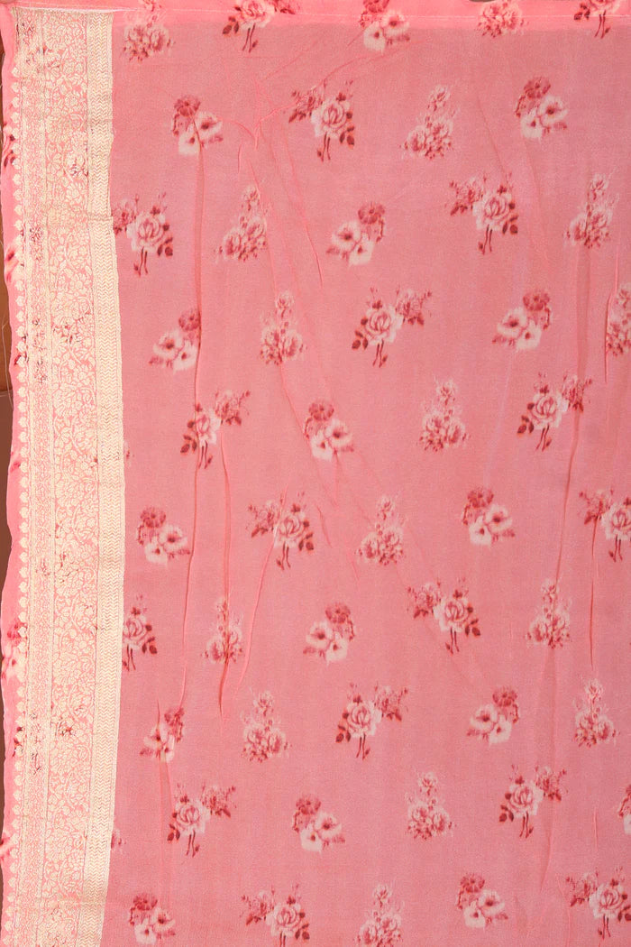 Peach Blended Khaddi Saree - Keya Seth Exclusive