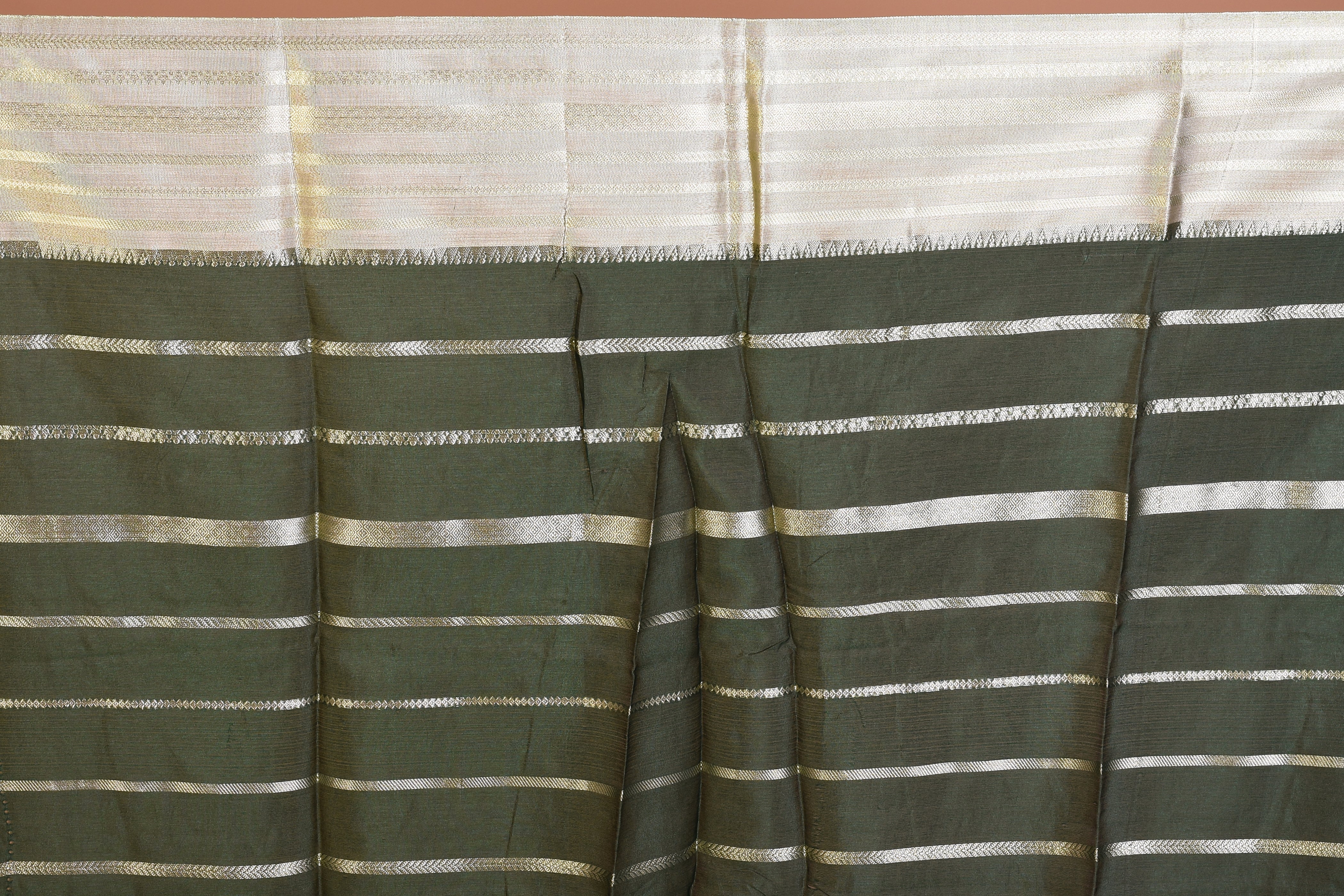 Deep Green Fancy Blended Tissue Saree with Blouse Piece - Keya Seth Exclusive