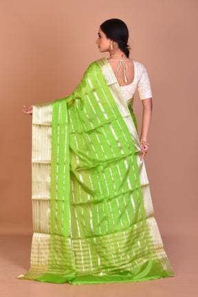 Light Green Fancy Blended Tissue Saree With Blouse Piece - Keya Seth Exclusive