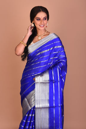 Blue Fancy Blended Tissue Saree With Blouse Piece - Keya Seth Exclusive