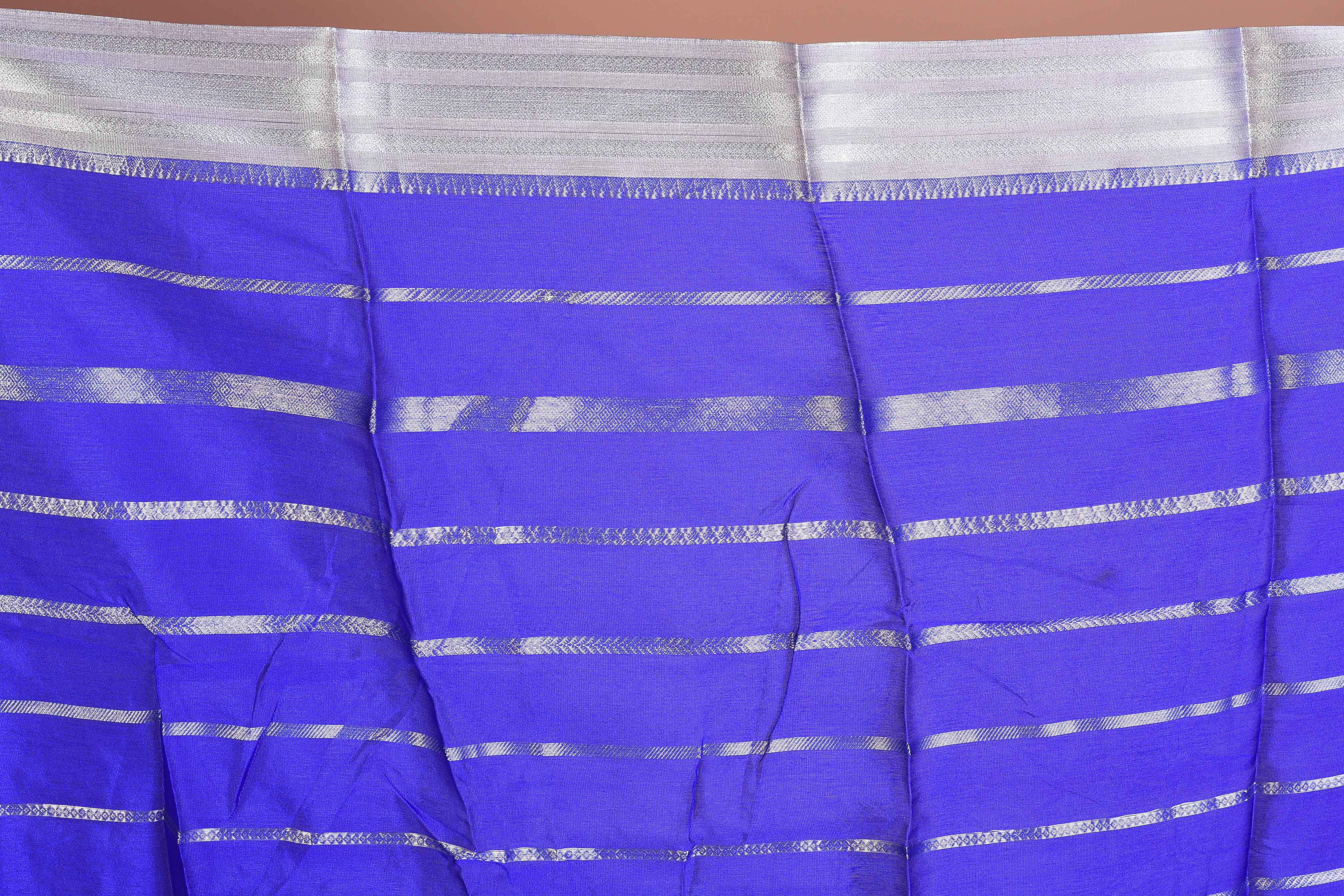 Blue Fancy Blended Tissue Saree With Blouse Piece - Keya Seth Exclusive