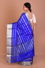 Load image into Gallery viewer, Blue Fancy Blended Tissue Saree With Blouse Piece - Keya Seth Exclusive
