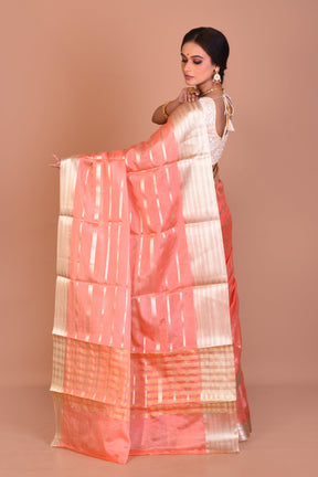 Peach Fancy Blended Tissue Saree - Keya Seth Exclusive