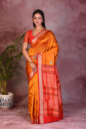 Elegant Chrome Yellow Pure Bomkai Saree - Keya Seth Exclusive